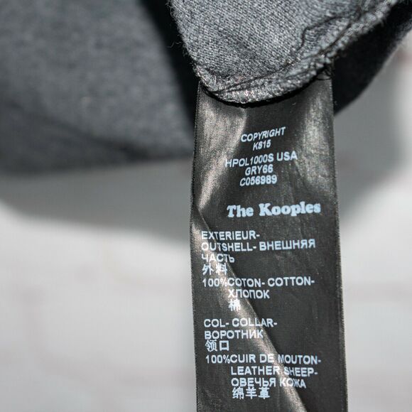 The Kooples Men's Pique and leather trim Polo Shirt Gray Size XS - Picture 8 of 8